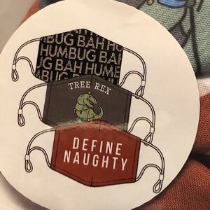 🆕🎀ADULT TREE REX HOLIDAY REUSABLE MASKS - 3 PACK